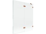 Mexen Lunar Paratia Da Bagno A 2 Ante Destra 140 X 150 Cm, Trasparente, Oro Rosa - 897-140-100-60-00-P