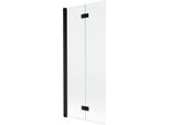 Mexen Mist Paravento Per Vasca Da Bagno 2 Ante Sinistro 80 X 150 Cm, Trasparente, Nero - 8A9-080-002-70-00-L