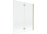 Mexen Mist Paratia Da Doccia A Due Ante Destra 140 X 150 Cm, Trasparente, Dorato Spazzolato - 8A9-140-002-55-00-P