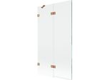 Mexen Lunar Paratia Per Vasca Da Bagno A 2 Ante Sinistra 100 X 150 Cm, Trasparente, Rame Spazzolato - 897-100-100-65-00-L