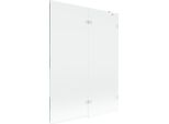 Mexen Lunar Paratia Da Bagno A 2 Ante Destra 130 X 150 Cm, Trasparente, Bianco - 897-130-100-20-00-P