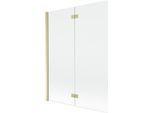 Mexen Mist Paravento Per Doccia 2 Ante Sinistro 130 X 150 Cm, Trasparente, Oro Spazzolato - 8A9-130-002-55-00-L