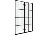 Mexen Mist Paravento Da Doccia A 2 Ante Destro 120 X 150 Cm, Griglia Nera, Nero - 8A9-120-002-70-77-P