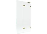 Mexen Lunar L Paratia Da Vasca 2 Ante Destra 100 X 150 Cm, Trasparente, Oro - 897L-100-100-50-00-P