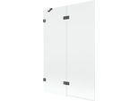 Mexen Lunar Paravento Da Doccia A 2 Ante Sinistro 120 X 150 Cm, Trasparente, Grigio Canna Spazzolato - 897-120-100-66-00-L