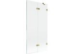 Mexen Lunar Paratia Bagno A Due Ante Destra 90 X 150 Cm, Trasparente, Dorato - 897-090-100-50-00-P