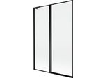 Mexen Mist L Paravento Da Bagno 2-Ante Sinistro 120 X 150 Cm, Cornice Nera, Nero - 8A9L-120-011-70-70-L