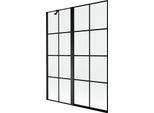 Mexen Mist Paratia Doccia 2 Ante Sinistra 130 X 150 Cm, Griglia Nera, Nero - 8A9-130-011-70-77-L