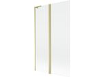 Mexen Mist L Paravento Vasca Da Bagno A 2 Ante 110 X 150 Cm, Trasparente, Oro Spazzolato - 8A9L-110-011-55-00