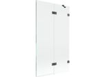 Mexen Lunar Paratia Vasca Da Bagno A 2 Ante Destra 100 X 150 Cm, Trasparente, Grigio Pistola Spazzolato - 897-100-100-66-00-P