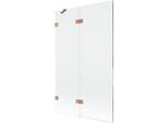 Mexen Lunar Paratia Da Vasca Da Bagno A 2 Ante Sinistra 110 X 150 Cm, Trasparente, Rame Spazzolato - 897-110-100-65-00-L