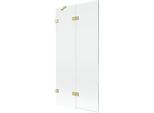Mexen Lunar Paratia Per Vasca Da Bagno A 2 Ante Sinistra 90 X 150 Cm, Trasparente, Dorato Spazzolato - 897-090-100-55-00-L