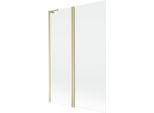 Mexen Mist L Paravento Per Vasca Da Bagno A 2 Ante 120 X 150 Cm, Trasparente, Oro Spazzolato - 8A9L-120-011-55-00