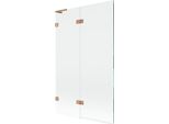 Mexen Lunar L Paratia Da Bagno A 2 Ante Sinistra 110 X 150 Cm, Trasparente, Rame Spazzolato - 897L-110-100-65-00-L