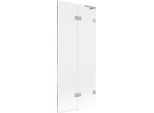 Mexen Lunar L Paratia Per Doccia A 2 Ante Destra 80 X 150 Cm, Trasparente, Nichel Spazzolato - 897L-080-100-97-00-P