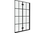 Mexen Mist Paraschermo Per Doccia A 2 Ante Destro 110 X 150 Cm, Griglia Nera, Nero - 8A9-110-002-70-77-P