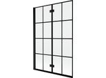 Mexen Mist Paravento Doccia A 2 Ante Sinistro 120 X 150 Cm, Griglia Nera, Nero - 8A9-120-002-70-77-L