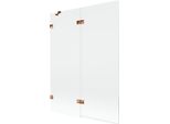 Mexen Lunar Paravento Da Bagno 2-Ante Sinistro 130 X 150 Cm, Trasparente, Oro Rosa - 897-130-100-60-00-L