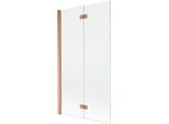 Mexen Mist Paratia Per Doccia A 2 Ante Sinistra 100 X 150 Cm, Trasparente, Rame Spazzolato - 8A9-100-002-65-00-L