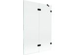 Mexen Lunar Paratia Da Doccia A 2 Ante Destra 120 X 150 Cm, Trasparente, Nero - 897-120-100-70-00-P