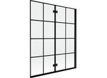 Mexen Mist Schermo Per Doccia 2 Ante Destro 140 X 150 Cm, Griglia Nera, Nero - 8A9-140-002-70-77-P