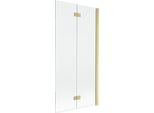 Mexen Mist Parete Doccia A 2 Ante Destra 90 X 150 Cm, Trasparente, Oro Spazzolato - 8A9-090-002-55-00-P