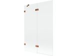 Mexen Lunar Parete Doccia A 2 Ante Sinistra 120 X 150 Cm, Trasparente, Oro Rosa - 897-120-100-60-00-L