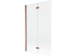 Mexen Mist Parete Doccia A 2 Ante Sinistra 110 X 150 Cm, Trasparente, Rame Spazzolato - 8A9-110-002-65-00-L