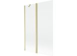 Mexen Mist Paravento Doccia 2-Ante 120 X 150 Cm, Trasparente, Oro Spazzolato - 8A9-120-011-55-00