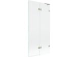 Mexen Lunar L Paratia Per Vasca Da Bagno A 2 Ante Destra 90 X 150 Cm, Trasparente, Nichel Spazzolato - 897L-090-100-97-00-P