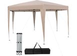 Costway Gazebo Pop-Up 4X3,5M, Gazebo Da Giardino Regolabile In Altezza Con Gambe Rialzate E Borsa Per Il Trasporto, Gazebo Pieghevole Da Giardino Tenda Per Feste, Khaki