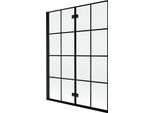 Mexen Mist Paratia Da Doccia 2 Ante Sinistra 130 X 150 Cm, Griglia Nera, Nero - 8A9-130-002-70-77-L