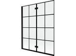 Mexen Mist Paratia Per Vasca Da Bagno A 2 Ante Sinistra 140 X 150 Cm, Griglia Nera, Nero - 8A9-140-002-70-77-L