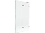 Mexen Lunar L Paratia Per Vasca Da Bagno A 2 Ante Destra 100 X 150 Cm, Trasparente, Nichel Spazzolato - 897L-100-100-97-00-P