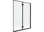 Mexen Mist Paravento Per Doccia A Due Ante Destro 130 X 150 Cm, Cornice Nera, Nero - 8A9-130-002-70-70-P