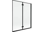 Mexen Mist Paratia Da Bagno A 2 Ante Destra 140 X 150 Cm, Cornice Nera, Nero - 8A9-140-002-70-70-P