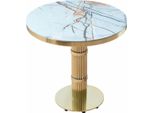 Casa Padrino Tavolo Da Pranzo Oro/Bianco H. 75 Cm - Arredo Sala Da Pranzo