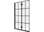 Mexen Mist Paravento Per Doccia A 2 Ante Sinistre 110 X 150 Cm, Griglia Nera, Nero - 8A9-110-002-70-77-L