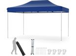 Costway 3X4,5M Gazebo Pieghevole, Gazebo Pop Up Regolabile In Altezza Con Borsa A Rotelle, 4 Corde, 8 Picchetti, Gazebo Da Giardino Per Feste Impermeabile Blu
