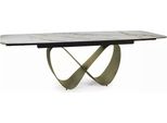 Casa Padrino Tavolo Da Pranzo Bianco / Ambra / Ottone 160-240 Cm - Allungabile