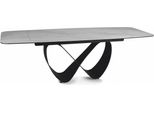 Casa Padrino Tavolo Da Pranzo Bianco Opaco / Nero Opaco 160-240 Cm - Allungabile