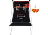 Succebuy Gioco Arcade Di Basket Pieghevole, Sport Indoor Per 2 Giocatori, 5 Palloni, 8 Modalità, Tabellone, Pompa, Per Bambini E Adulti (Bianco E Nero)