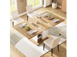 Tavolo Da Pranzo Flieks Allungabile, Tavolo Telescopico Con Armadio, Tavolo 110-140X80X75 Cm, Tavolo Da Cucina Rettangolare, Colore Legno E Bianco