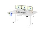 Scrivania Flexispot Regolabile In Altezza 180X80Cm Elettrica, 4 Funzioni Di Memoria, Protezione Anticollisione, Portata 70Kg, Ganci, Gestione Cavi (Bianco)