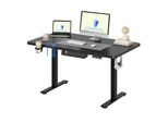 Flexispot Scrivania Regolabile In Altezza 120X60Cm Elettrica, 4 Funzioni Di Memoria, Protezione Anticollisione, Portata 70Kg, Gancio, Gestione Cavi (Nero)