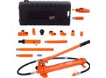 Succebuy Kit Porta Power Da 12 Tonnellate, Cilindro Idraulico Con Pompa, Tubo Dell'olio Da 4,6 Piedi/1,4 M, Martinetto Idraulico Portatile Con Custodia, Auto, Garage, Fattoria, Meccanico, 26455 Libbre