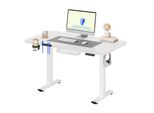 Scrivania Flexispot Regolabile In Altezza 110X54Cm Elettrica, 4 Funzioni Di Memoria, Protezione Anticollisione, Portata 70Kg, Ganci, Gestione Cavi (Bianco)