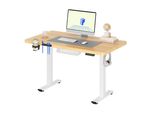 Scrivania Flexispot Regolabile In Altezza 110X54Cm Elettrica, 4 Funzioni Di Memoria, Protezione Anticollisione, Portata 70Kg, Ganci, Gestione Cavi (Acero)