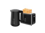 Wasserkocher Toaster Set mit 1,5L Wasserkocher und 2 Toastscheiben Frühstücksset 2200W Schwarz