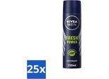 Nivea Men Deodorant Spray - Freshness Power - 48 Ore Di Lunga Durata - 150 Ml - Confezione Risparmio - 25 Pezzi